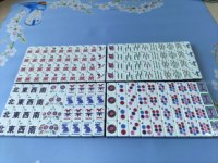 Mahjong Pesta Santai 160 Ubin Akrilik Gaya Amerika Desain Kelinci Keberuntungan Ungu untuk Aktivitas Permainan Dalam Ruangan Rumah Tangga