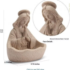 Statue de la Vierge <span class=keywords><strong>Marie</strong></span>, cadeaux catholiques, souvenir pour femmes, porte-rosaires, 5,5 pouces, statues de la Sainte Mère (résine) - Product Image 3
