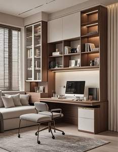 Customized Modern Living Room Furniture Sets Bookcase Combined with <b>Desk</b> for Apartment Use <b>Space</b> <b>Saving</b> High Quality - Product Image 4