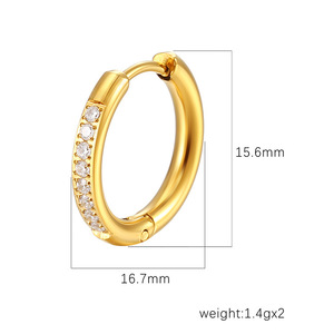 Bijoux de piercing corporel en acier inoxydable 316 avec zircon, pour boucles d'oreilles, anneaux de nez, septum, oreille, Daith, Tragus, Hélix, Daith Lobe Ring - Product Image 3