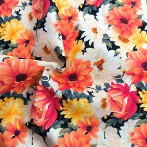 Новый тренд 200gsm 100% льняная ткань мягкая простая льняная ткань с цветочным принтом на заказ цифровая тканая настольная льняная штора - Product Image 6