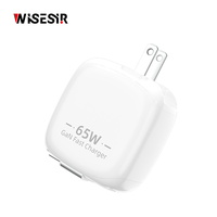 Chargeur mural WISESIR 65W Premium GaN USB-C PD 3.0 à charge rapide PPS, efficacité 92%, pour mobile, ordinateur portable, voyage, usage domestique