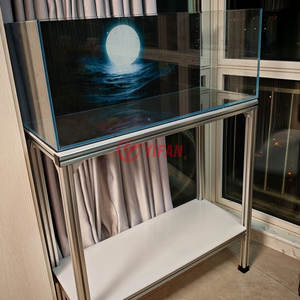 Réservoir de 1000 gallons <span class=keywords><strong>aquarium</strong></span> professionnel en verre personnalisable noir argent cadre acrylique aquariums et accessoires - Product Image 1