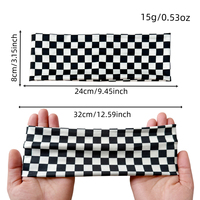 Bandeau élastique à carreaux tendance pour le sport et le yoga, large, pour femmes, maquillage et usage quotidien, accessoire capillaire en tissu doux