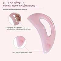 Outil de massage en jade vert naturel plus grand, en résine, pour le drainage lymphatique, le grattage du dos, du cou, du visage, des jambes et du corps