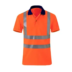 Polo de sécurité réfléchissant en maille à mailles larges pour le travail, avec exportation - Product Image 2