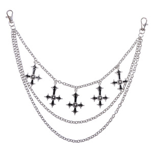 Chaîne de taille croisée en alliage de zinc, pendentif multicouche style hip-hop, chaîne de pantalon pour usage quotidien - Product Image 5