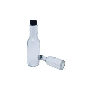 À vendre 50ml 3oz 5oz 8oz 10oz Bouteille en plastique ronde avec couvercle pour sauce tomate Bouteille en verre transparente pour sauce piquante piment - Product Image 6