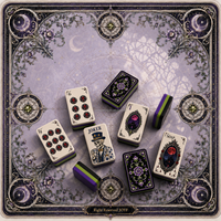 Tuiles de Mahjong Américaines Gothiques d'Halloween, Ensemble Acrylique 4 Couches de 160 Pièces avec Art Gravé et Remplissage Couleur, Idéal pour un Cadeau
