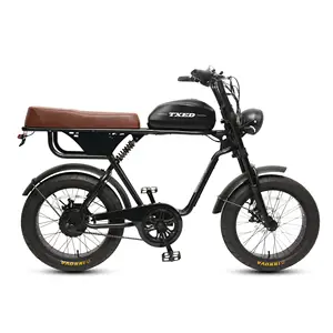 TXED Fashion Popular 26 Inch Electric Cruiser Bicycle 48V 500w Motor Oil Tank Style Battery Ebike Vintage Retro Motorcycle Ebike