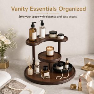 Multi-layer <b>Camping</b> Cosmetic <b>Storage</b> Display Rack Eco-Friendly Silicone <b>Table</b> Surface <b>Storage</b> Shelf - Product Image 5