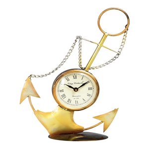 Horloge en aluminium en forme d'ancre nautique, conçue pour la décoration de bureau, légère et tendance, améliorant l'esthétique du bureau et du mur - Product Image 2