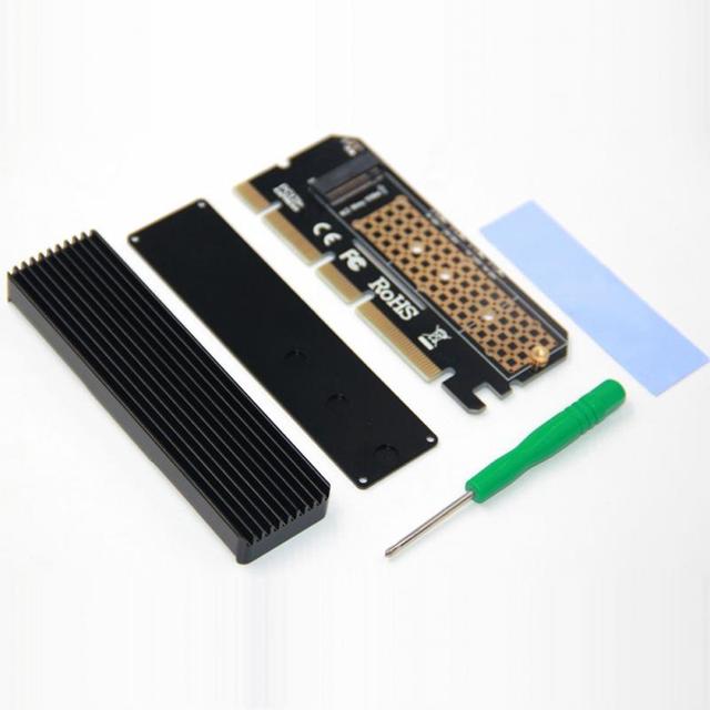 M.2 SSD PCIE Adapter Aluminium Alloy Shell LED Expansion Card Computer Adapter Interface M.2 NVMe SSD NGFF to PCIE 3.0 X16 Riser