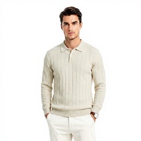 Pull en maille pour homme, luxe léger, haut de gamme, doux et confortable, chaud pour l'automne/hiver ; style preppy, manches longues, respirant