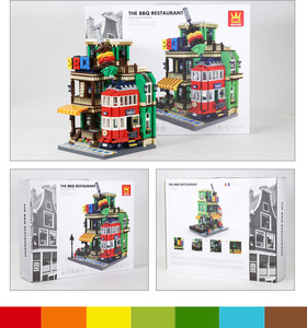 Set di Costruzioni Modern Street View Diner 1922 Pezzi, Modello Ristorante BBQ e <span class=keywords><strong>Tram</strong></span>, Mattoncini MOC da Costruzione, <span class=keywords><strong>Giocattolo</strong></span> da Collezione per Adulti - Product Image 6