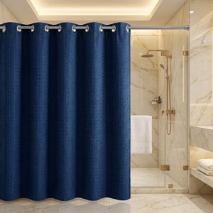 Tissu <span class=keywords><strong>nid</strong></span> <span class=keywords><strong>d</strong></span>'<span class=keywords><strong>abeille</strong></span> 100% polyester 180 GSM, 72*72 pouces, couleurs unies personnalisées, PU TPU, <span class=keywords><strong>rideau</strong></span> de <span class=keywords><strong>douche</strong></span> pour la maison et l'hôtel - Product Image 2