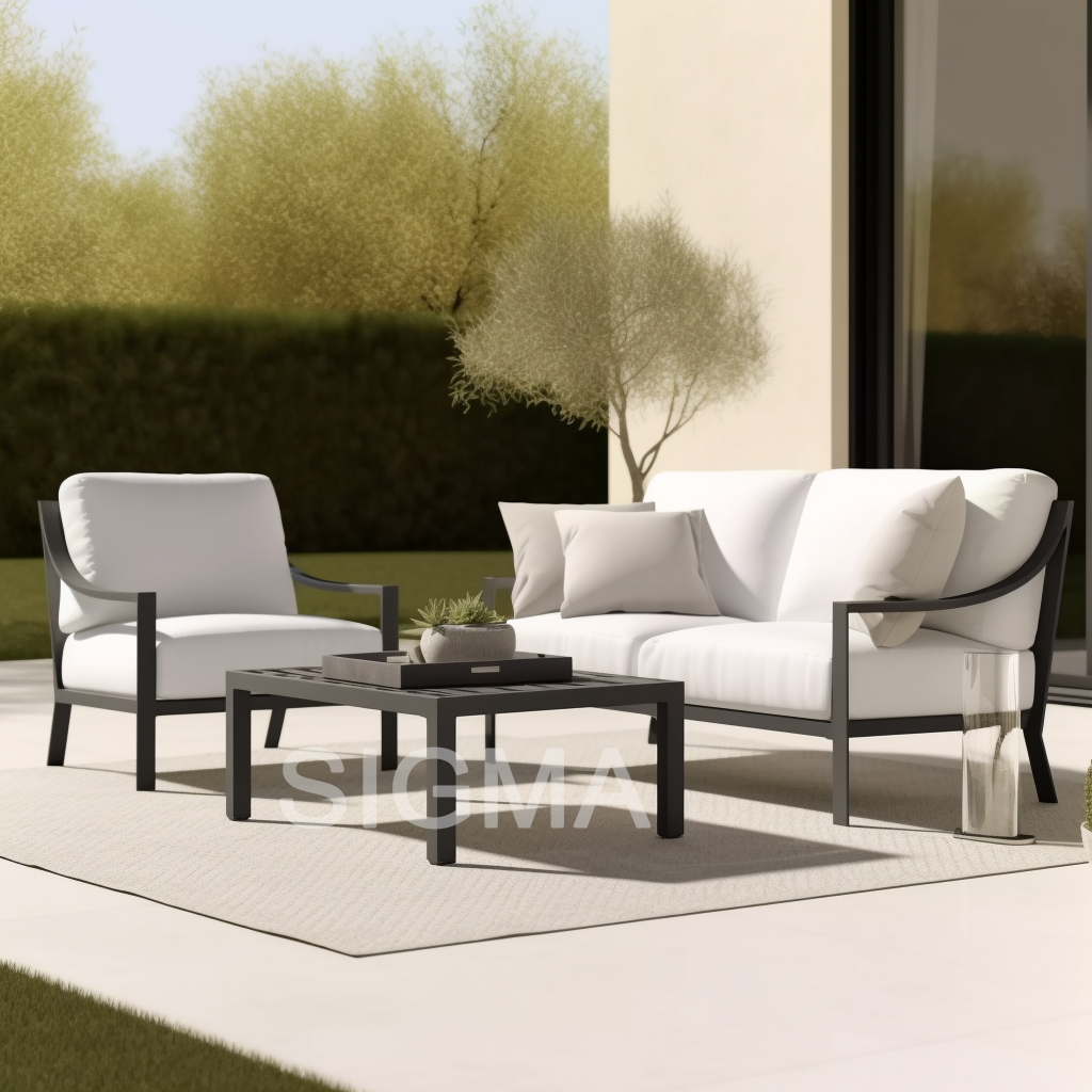 New Arrival Simplicity garden sets patio furniture Aluminum Garden sofas 3 seats sofa