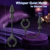 Plug anal avec anneau pénien, 10 modes de vibration, contrôle par application, Bluetooth, étanche, en silicone, jouet sexuel anal pour hommes et couples