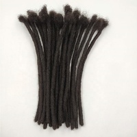 Stock natural black afro kinky natural human hair crochet virgin Indian locs dreadlock extensions 10 pollici