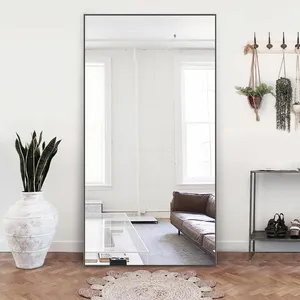 Specchio da salone, specchio rettangolare a pavimento, con struttura sottile, mobile a specchio, Espejos