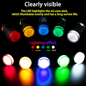 AD16-22 Chỉnh Núi 22Mm Dẫn AC DC 6V 12V 48V 110V 220V 380V Thiết Bị Tín Hiệu Pilot Đèn Chỉ Thị LED - Product Image 4