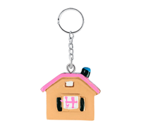 Portachiavi Promozionale Personalizzato a Forma di Casa per Agenti Immobiliari, Decorazione in Resina Epossidica Smaltata per Chiavi e Borse