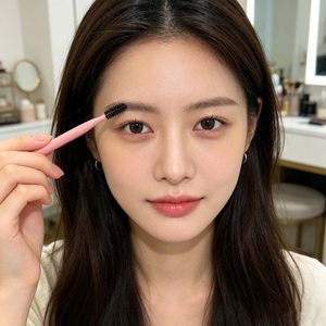 Pinceau à sourcils double embout avec brosse à mascara, couleurs blanc, rose, noir, marque privée, pour l'application du crayon à sourcils - Vente en gros - Product Image 2