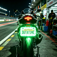 Marco de Matrícula de Motocicleta RGB con Luz LED 3 en 1, Luz de Marcha, Freno y Reversa, Estroboscópica, 12V 6W, IP65 Impermeable, Universal, 7x4 Pulgadas