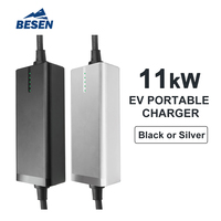 Chargeur de véhicule électrique portable 11KW avec protection intelligente, courant réglable, idéal pour la maison et les voyages