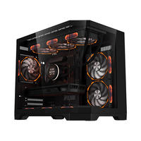 Boîtier d'ordinateur Mid Tower ATX/ITX pour PC de jeu, châssis transparent pour CPU/GPU/serveur, avec verre trempé, en stock