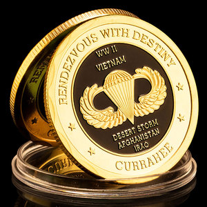 Pièce de monnaie de haute qualité de la 101e <span class=keywords><strong>Division</strong></span> Aéroportée, motif Aigles hurlants, pièce de défi souvenir pour cadeau ou décoration - Product Image 4