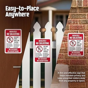 Cartello Personalizzato di Alta Qualità 7*10 Pollici 'Assolutamente Proibita la Solicitazione, Non Suonare il Campanello, Nessuna Scusa, Nessuna Escezione' - Product Image 4