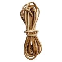 Cordons de collier plats en cuir véritable LST586 pour la fabrication de bijoux avec breloque, fermoir non traité, cordon fin tressé