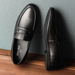 2025 zapatos de cuero formales hechos a mano personalizados para hombres conjunto de zapatos casuales para hombres para usar mocasines negros - Product Image 3