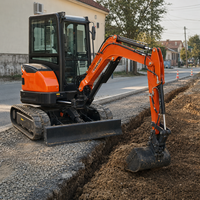 LIVRAISON GRATUITE CE EPA Mini-excavatrices de 3 tonnes d'occasion, micro-excavatrice hydraulique agricole, moteur Kubota, mini-excavatrice sur chenilles