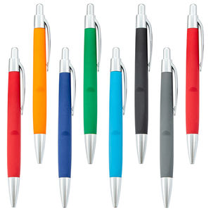 झा फैक्टरी शेयर प्रचारक होटल कलम नरम कवर Rubberized प्लास्टिक Ballpoint कलम के साथ कस्टम लोगो - Product Image 1