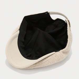 Béret britannique vintage pour homme et femme, chapeau d'automne et d'hiver en laine d'agneau épaisse et chaude, casquette de newsboy pour l'extérieur - Product Image 5