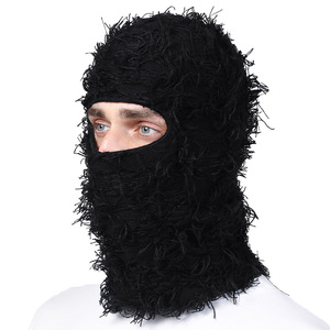 Cagoule tricotée personnalisée à un trou, style bonnet camouflage vieilli, <span class=keywords><strong>masque</strong></span> de ski intégral - Product Image 4