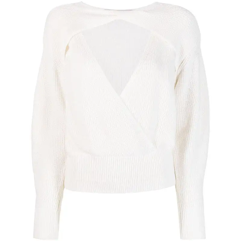 2023 कस्टम देवियों स्वेटर लंबी आस्तीन बुना हुआ कपड़ा वी गर्दन महिलाओं की शर्ट आकस्मिक महिलाओं के स्वेटर