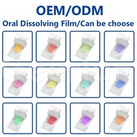 OEM ODM L-Théanine Vitamines B6 B12 Dissolvables en Film Oral Saveur Wintergreen Énergie & Concentration Bandes de Caféine Supplément Vente en Gros