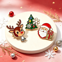 Broche personnalisée en métal, émail dur 3D, imprimée en typographie, thème Noël (Père Noël, sapin), cadeau de fêtes, objet de collection