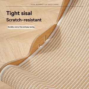 Rascador de Sisal para Gatos Sofá Reclinable Hamaca de Madera Almohadilla para Afilar Garras Cama Reemplazable para Mascotas con Tabla de Rascar Compartida - Product Image 4