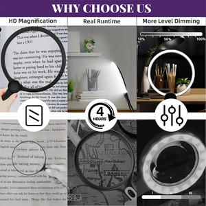 Lupa 6X con luz alrededor del cuello Lente Fresnel manos libres portátil | Diseño LED ligero Artículo de alta demanda para <span class=keywords><strong>Amazon</strong></span> - Product Image 3