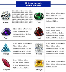 Baifu เครื่องประดับขายส่งราคารอบสดใสตัดแอปเปิ้ลสีเขียวลูกบาศก์เซอร์โคเนียหินสำหรับแหวน - Product Image 4