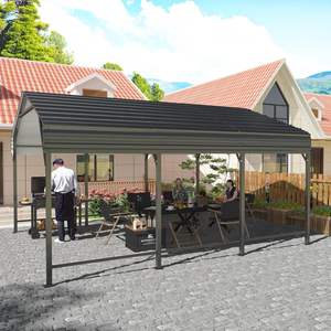 Abri de voiture en acier 10x15 avec base renforcée, garage extérieur robuste, abri thermolaqué pour voitures, bateaux, camions - Garantie de plus de 20 ans - Product Image 4