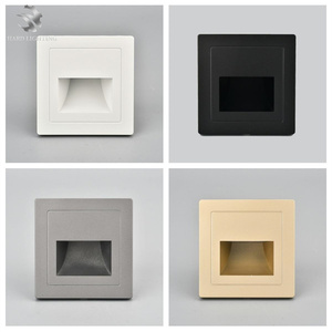 Lámpara de pared de esquina de escalera de paso LED a precio de fábrica para pasillo de dormitorio interior Material ABS blanco cálido cuadrado empotrado medio - Product Image 6