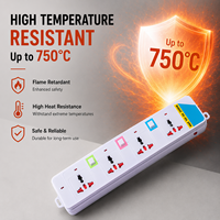 Multiprise industrielle professionnelle 3 voies universelle 10A 2500W avec interrupteurs individuels et câble de 2m pour usage domestique