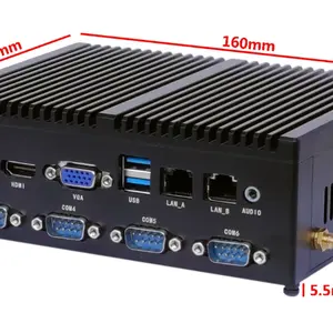 Indústria pc fanless com in-tel 7th i3 7100U i5 7200U i7 7500U HD-MI VGA 4K 2K para display quiosque controle industrial