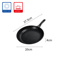 Ensemble de poêles à frire antiadhésives en acier au carbone avec revêtement marbré, poêles à frire, ustensiles de cuisine, poêles plates 20cm 24cm 28cm