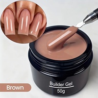 Gel d'extension pour constructeurs d'ongles en gros, OEM ODM, logo personnalisé, grand pot 50g 100g 150g, gel solide non collant pour salons et studios de nail art